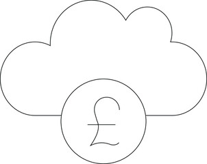 cloud computing icon cloud service and coin