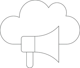 cloud computing icon marketing and loud speaker
