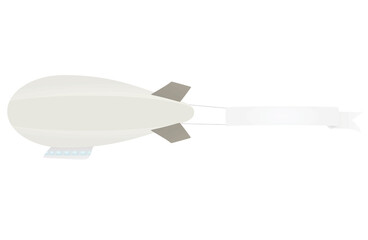 Airship with white ribbon. vector