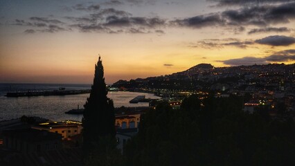 View on Funchal at sunset