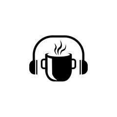 music coffee logo illustration vector design