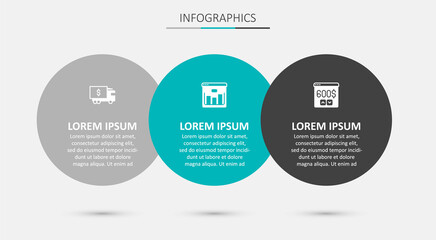 Set Browser with stocks market, Armored truck and Monitor dollar. Business infographic template. Vector
