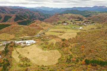 Fototapeta na wymiar 愛媛県西予市　秋の大野ヶ原の風景