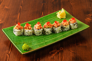 Sushi dish ready to serve