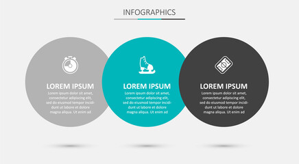 Set Skates, Stopwatch and Football field. Business infographic template. Vector