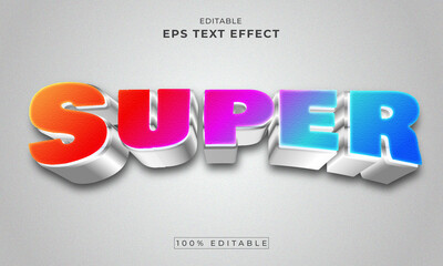 Super Colorful editable 3d text effect
