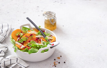 Persimmon salad with shaved Fennel and pomegranate