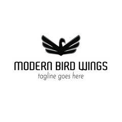 Bird logo inspiration. Black and white bird vector illustration logo element. Modern logo design template.