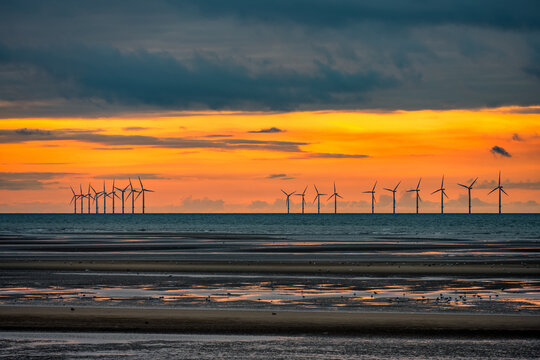 Rhyl beach Sunset north Wales