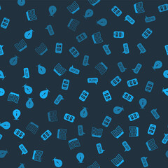 Set Open book, Online translator, Hola different languages and Information on seamless pattern. Vector © vector_v