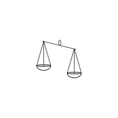 Scales of justice vector. weighing scale vector line. justice and law scale vector stroke