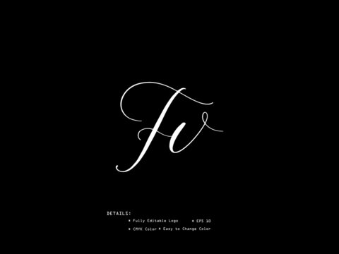 Signature FV Logo, monogram FV f v letter logo icon vector for your brand or business