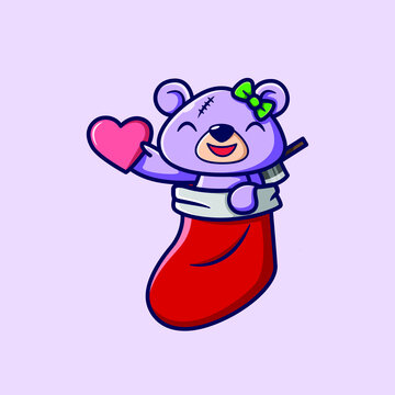 Pink Bear in Christmas vibes