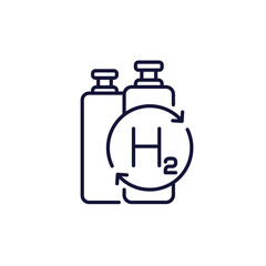 hydrogen gas refill line icon