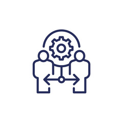 management and hrm line icon