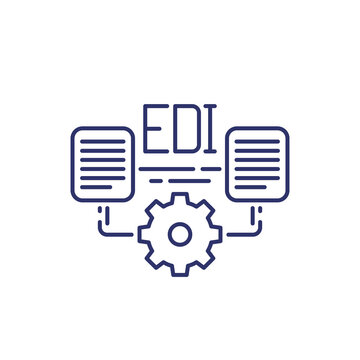 EDI icon, Electronic Data Interchange line vector