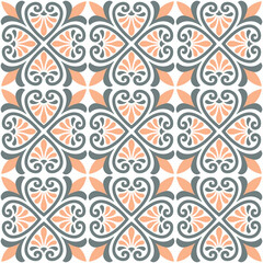Obraz premium Decorative pattern for the background, tile and textiles. It is assembled from modular parts. Vector. Seamless.