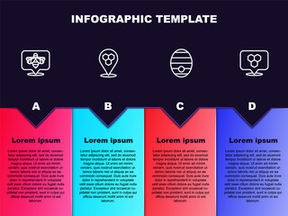 Set line Bee, Honeycomb bee location, Hive for bees and . Business infographic template. Vector