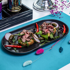 Dish served on the table