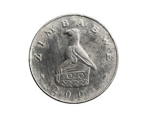 Zimbabwe fifty cents coin on a white isolated background