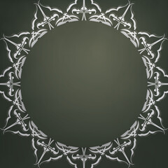 Congratulatory Brochure in dark green color with vintage white pattern for your congratulations.