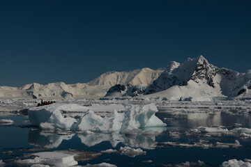 Fototapeta na wymiar Beautiful view of icebergs in Antarctica