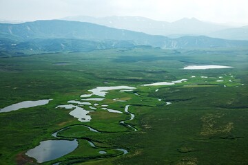 Aerial view of Kamchatka Peninsula, Russia