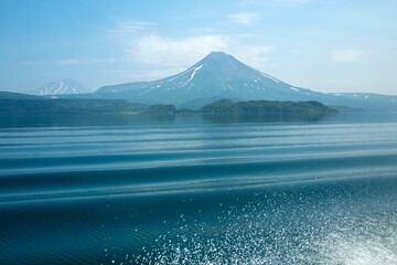 Volcano at the Kurile Lake in Kamchatka, Russia