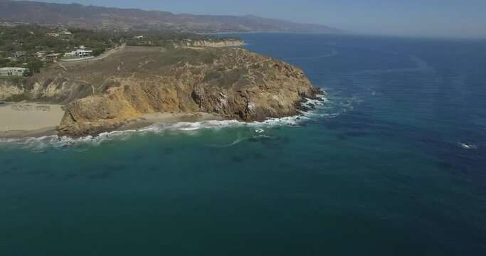 Aerials Malibu Paradise Cove Beach, California Rocky Coastline Zuma beach
