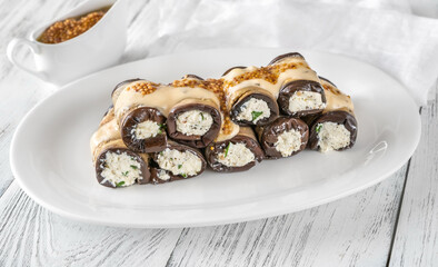 Stuffed eggplant rolls