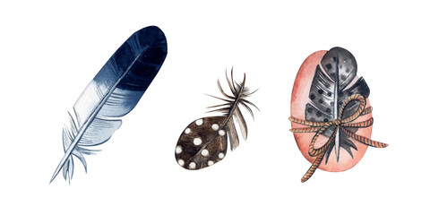 A set of watercolor elements on a white background. Suitable for the design of printing, invitations, wedding decoration and textiles.