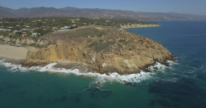 Aerials Malibu Paradise Cove Beach, California Rocky Coastline Zuma beach

