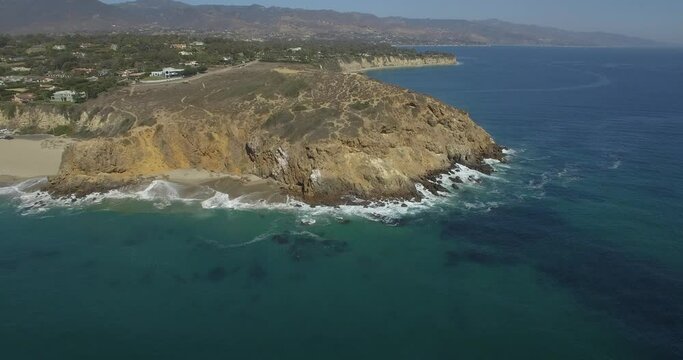 Aerials Malibu Paradise Cove Beach, California Rocky Coastline Zuma beach
