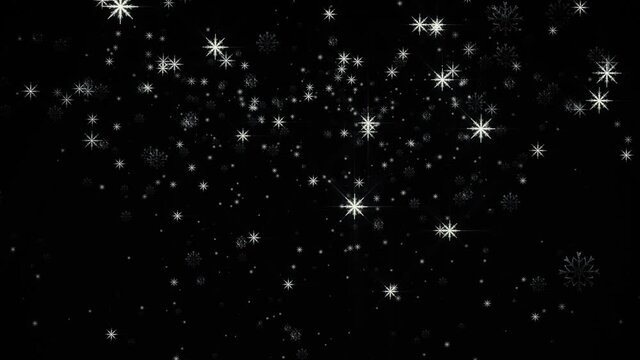 Magic Snowflakes Black and White full HD Background Loop