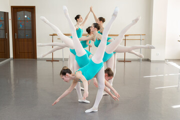 Children engaged in choreography at the ballet school