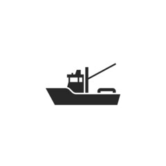 Obraz premium fishing trawler icon. water transport and fishery symbol