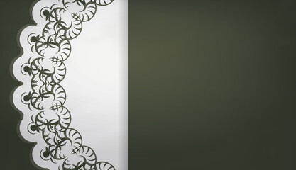 Dark green background with vintage white pattern for logo design