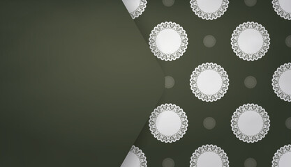 Dark green background with vintage white pattern for logo or text design
