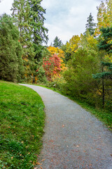 Fototapeta na wymiar Washington Park Arboretum Autumn Path 4