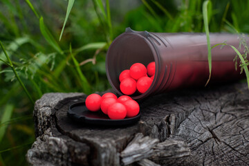 Ammunition and paintball equipment. Balls of paint for shots. Extreme team play.