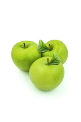 Green apple isolated on white backdrop