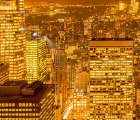 Obraz premium View of New York Manhattan during sunset hours