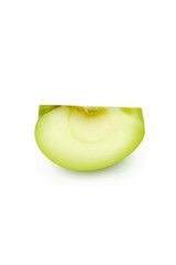 Sliced green apple isolated on white