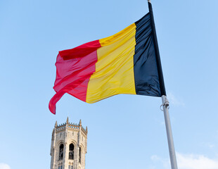 belgian flag in brugge