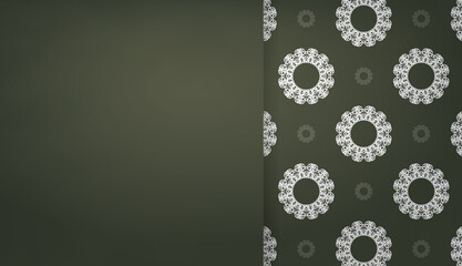 Dark green banner with abstract white ornament for design under your text