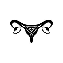 Uterus icon isolated on clean background. Uterus icon concept drawing icon in modern style. Vector illustration for your web mobile logo app UI design. Vector illustration.