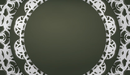 Dark green banner with vintage white ornament for design under the text