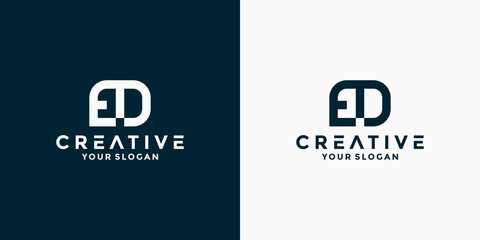 E D initials company logo design