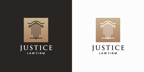 golden justice logo design for attorney