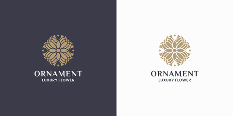 luxury flower ornament logo design for luxury logo branding